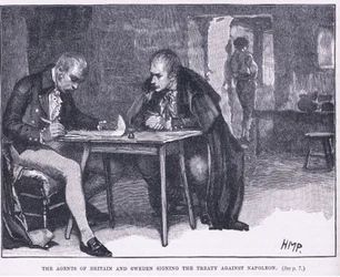 The Agents of Britain and Sweden Signing the Treaty Against Napoleon